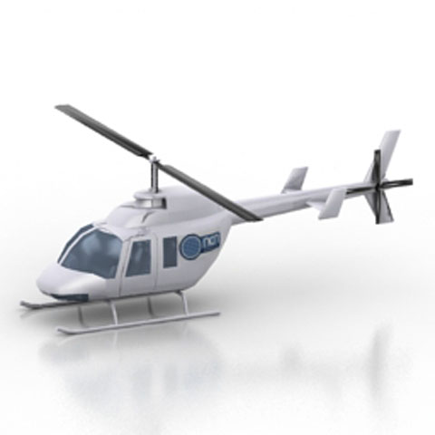 Free White Helicopter 3D model for 3ds Max Library Download